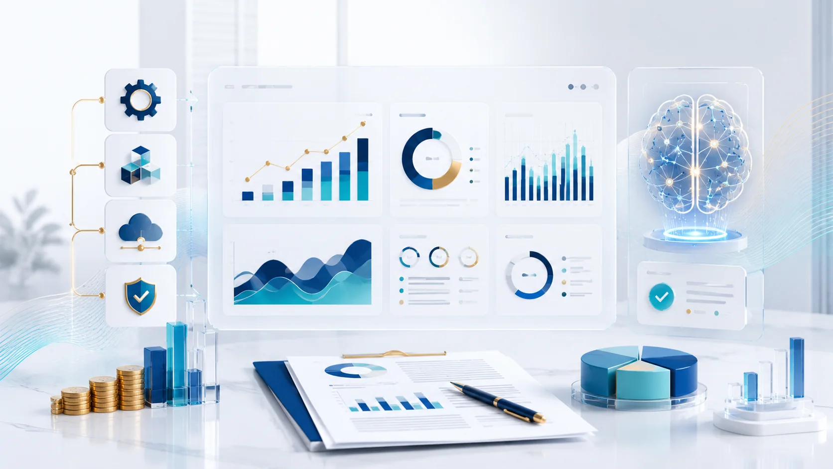 AI-powered finance automation and reporting visual